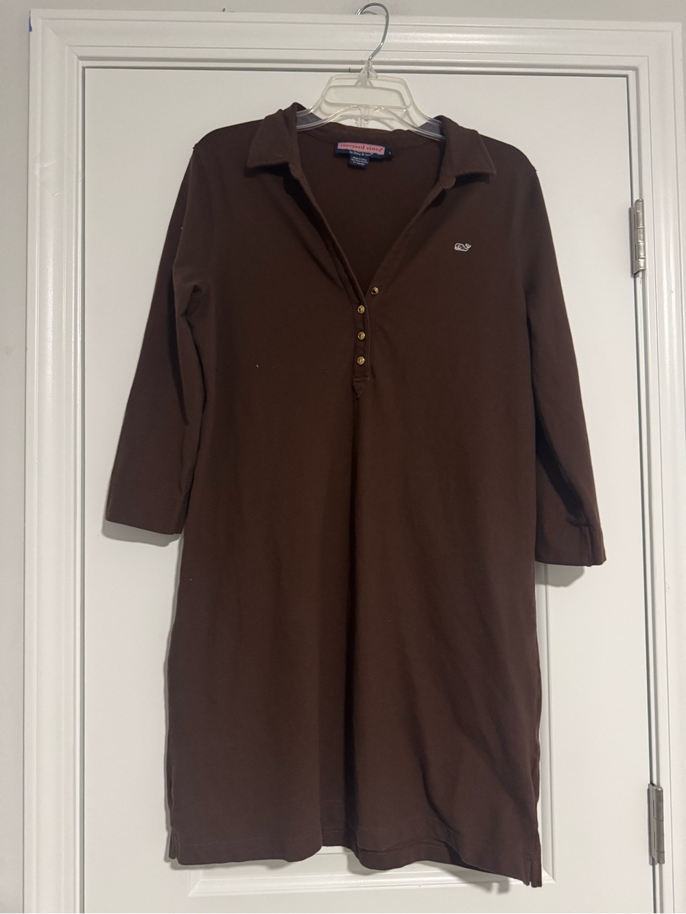 Vineyard Vines Brown Polo Midi Dress 3/4 sleeves